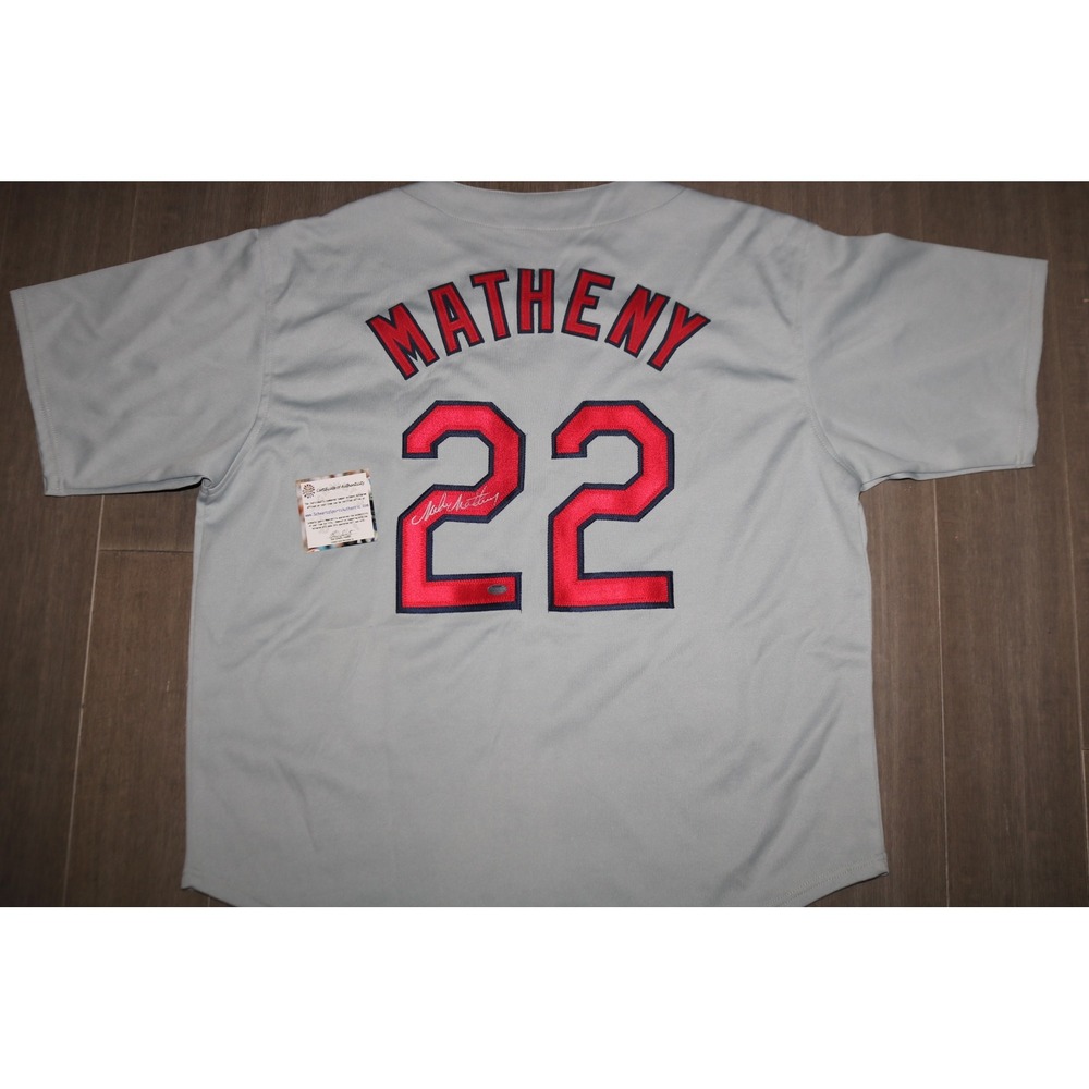 Mike Matheny Signed St. Louis Cardinals Jersey Autographed COA Mens XL Gray